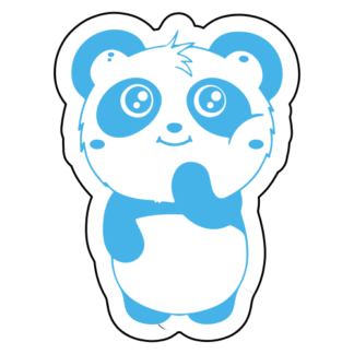 Shy Panda Sticker (Baby Blue)